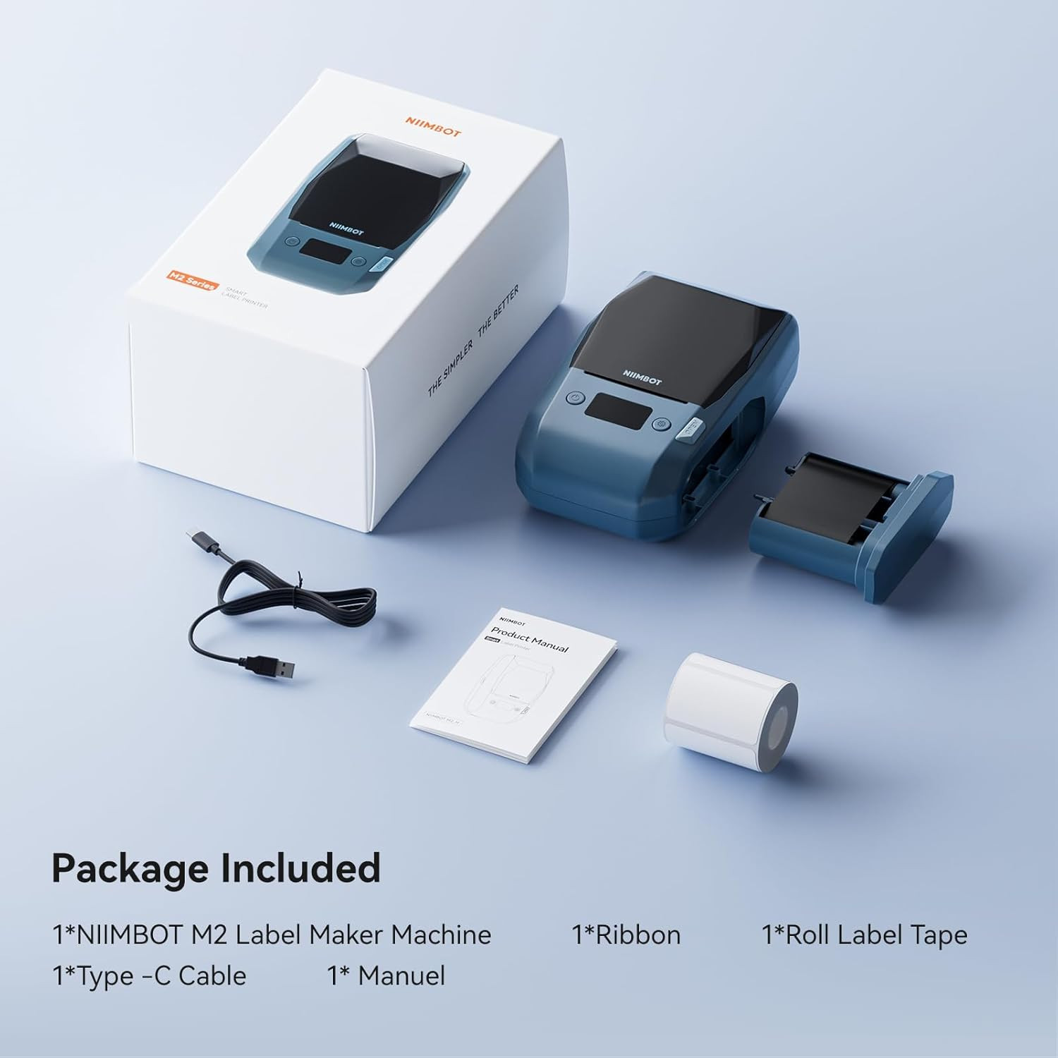 M2 2 Inch Thermal Transfer Label Maker, 300DPI Bluetooth Label Printer, Label Ma