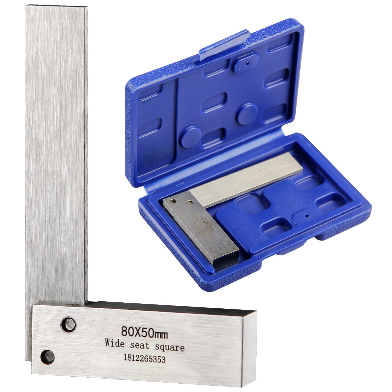 Machinist Square Precision Engineer Wide Seat 80x50mm(3.2x2 inch), Silver