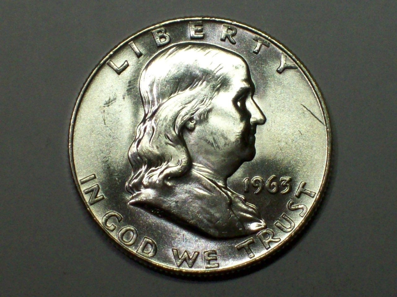1963-D Franklin Half Dollar     Choice BU+       SN8313