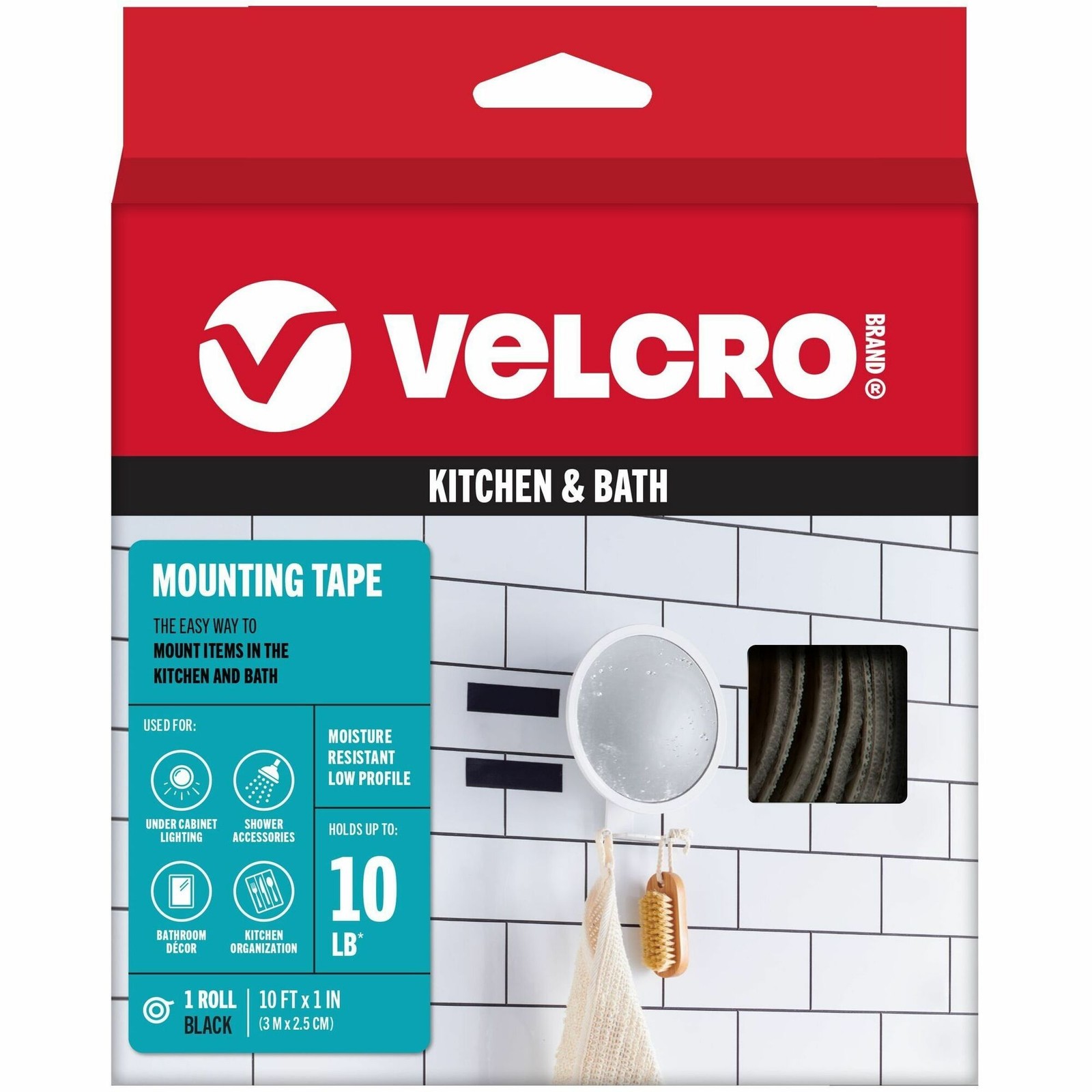 Velcro VEK91100 Ultra-mate Hook & Loop Fastener 1" x 10 ft Black