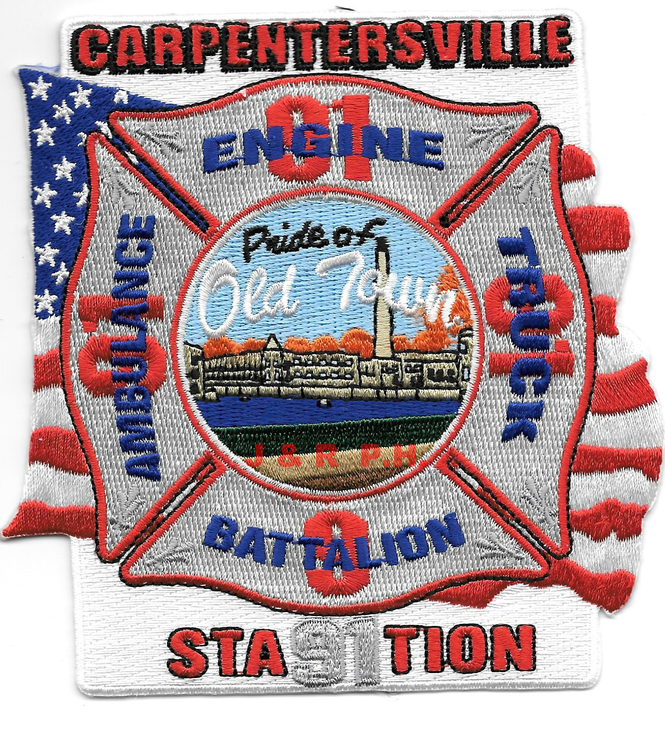 Carpentersville  Station-91, IL "Pride-Old Town" (4.5" x 4.5") fire patch