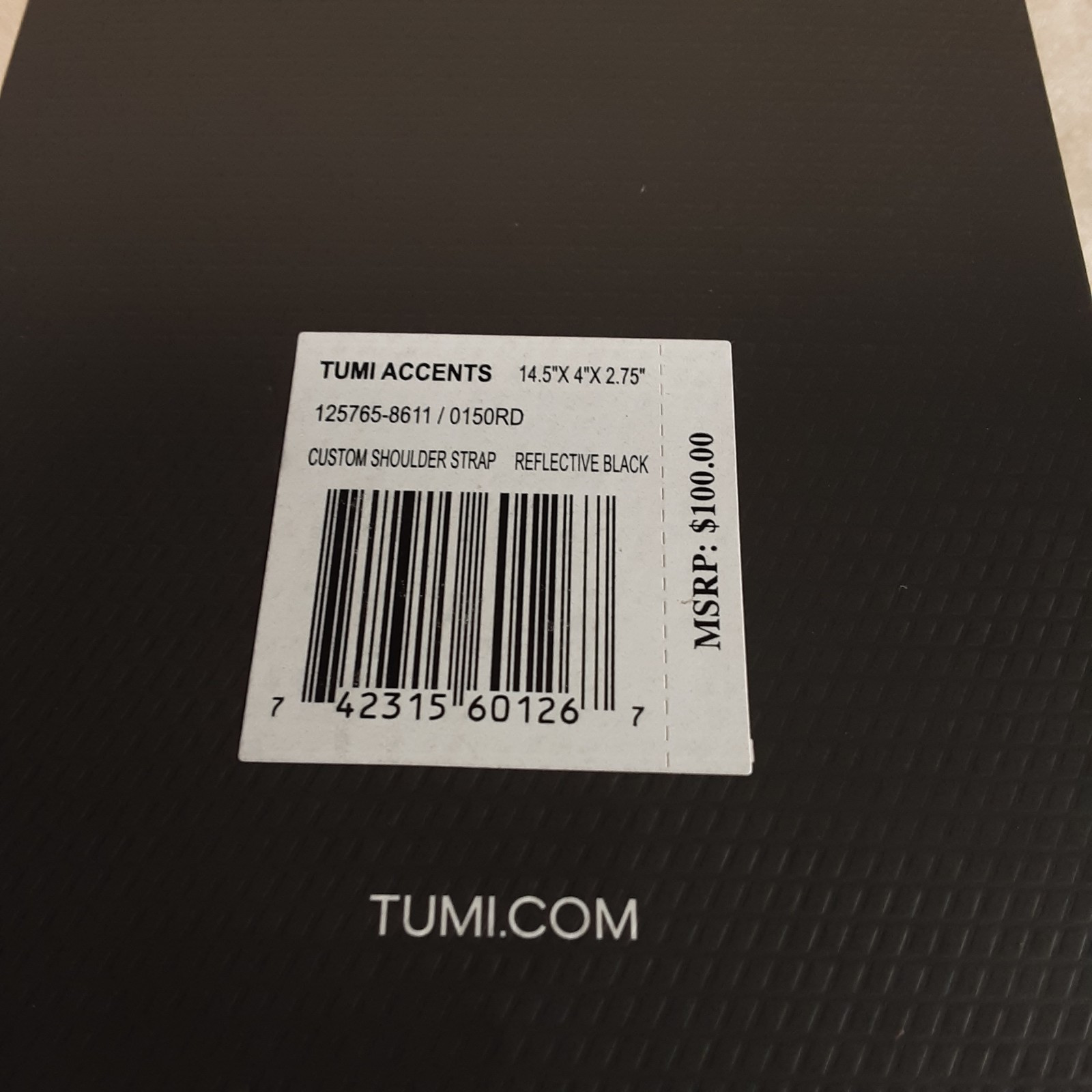TUMI Accent Custom Shoulder Strap Reflective Black