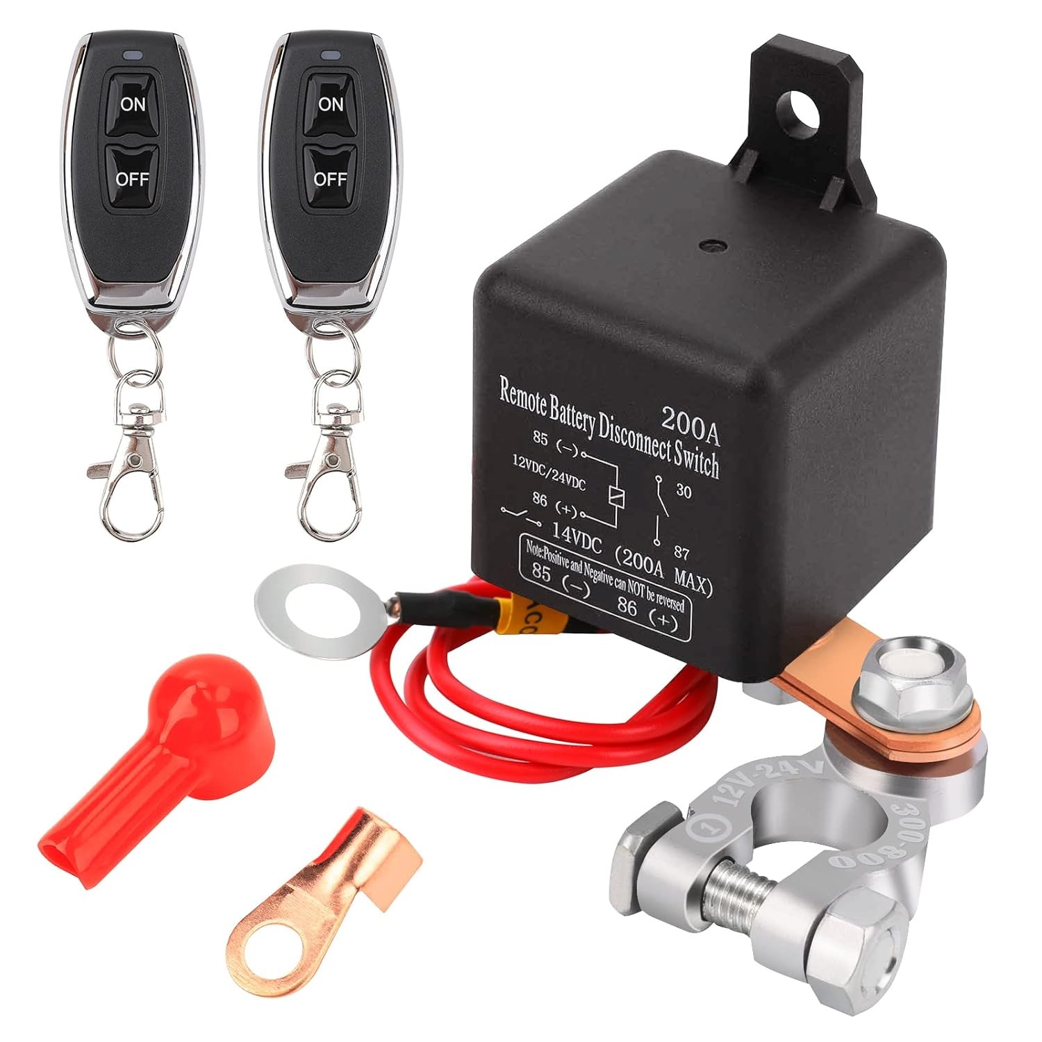 12V Remote Battery Disconnect Switch 200A Anti-Theft for Car Truck RV