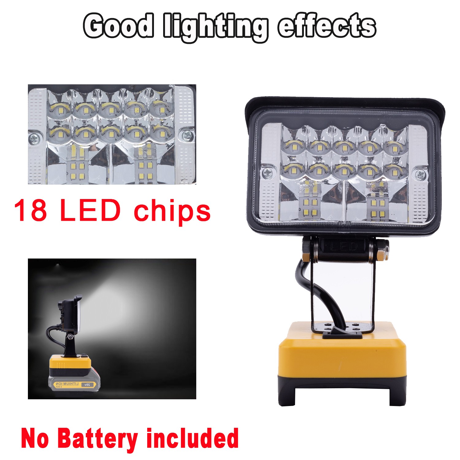 For Dewalt 20V Battery Flood Light Flashlight Tool Only Outdoor LED Worklight