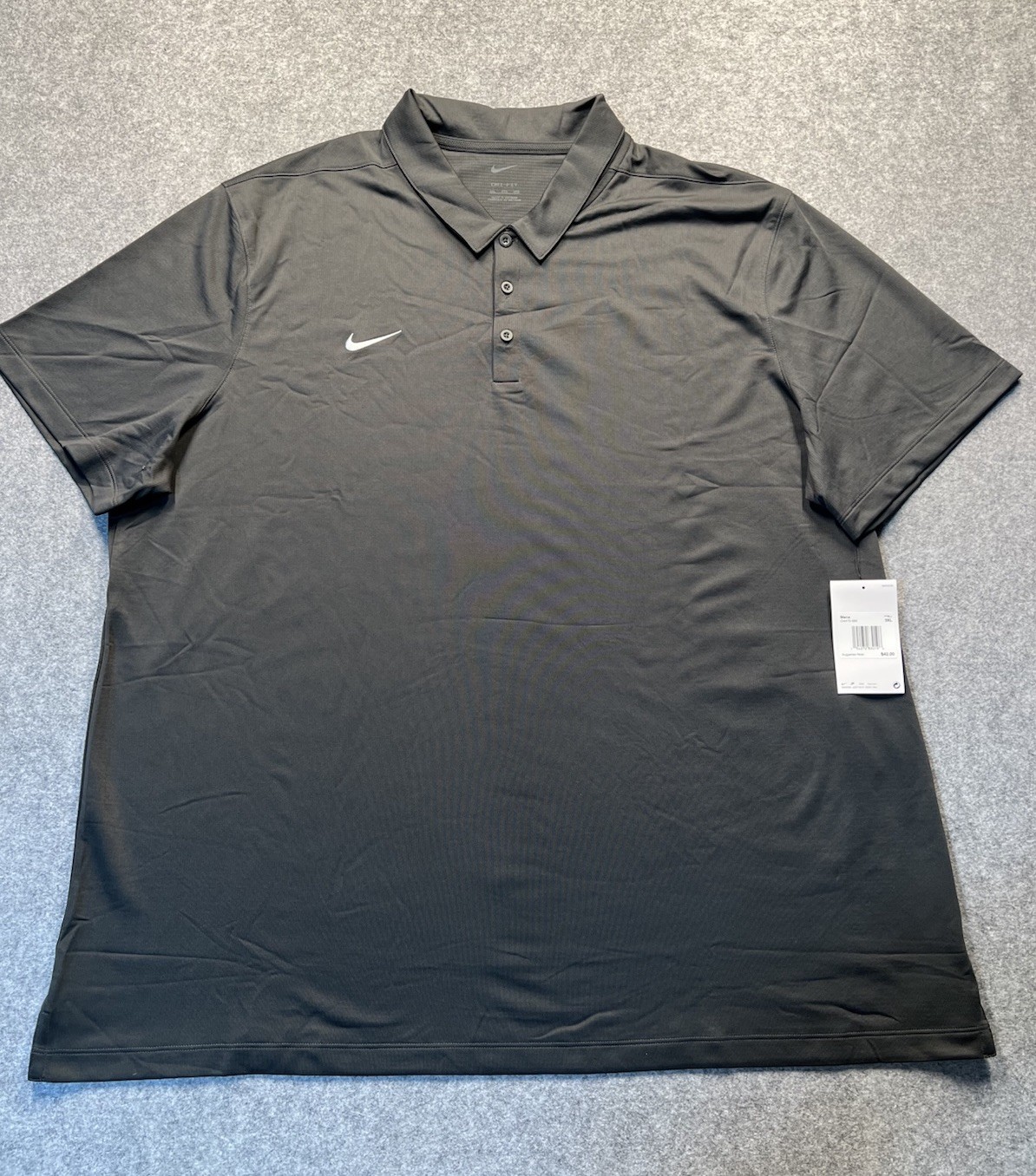 🔥NEW Nike Dri-FIT Polo Shirt – Men’s 3XL – Charcoal Grey – New With Tags