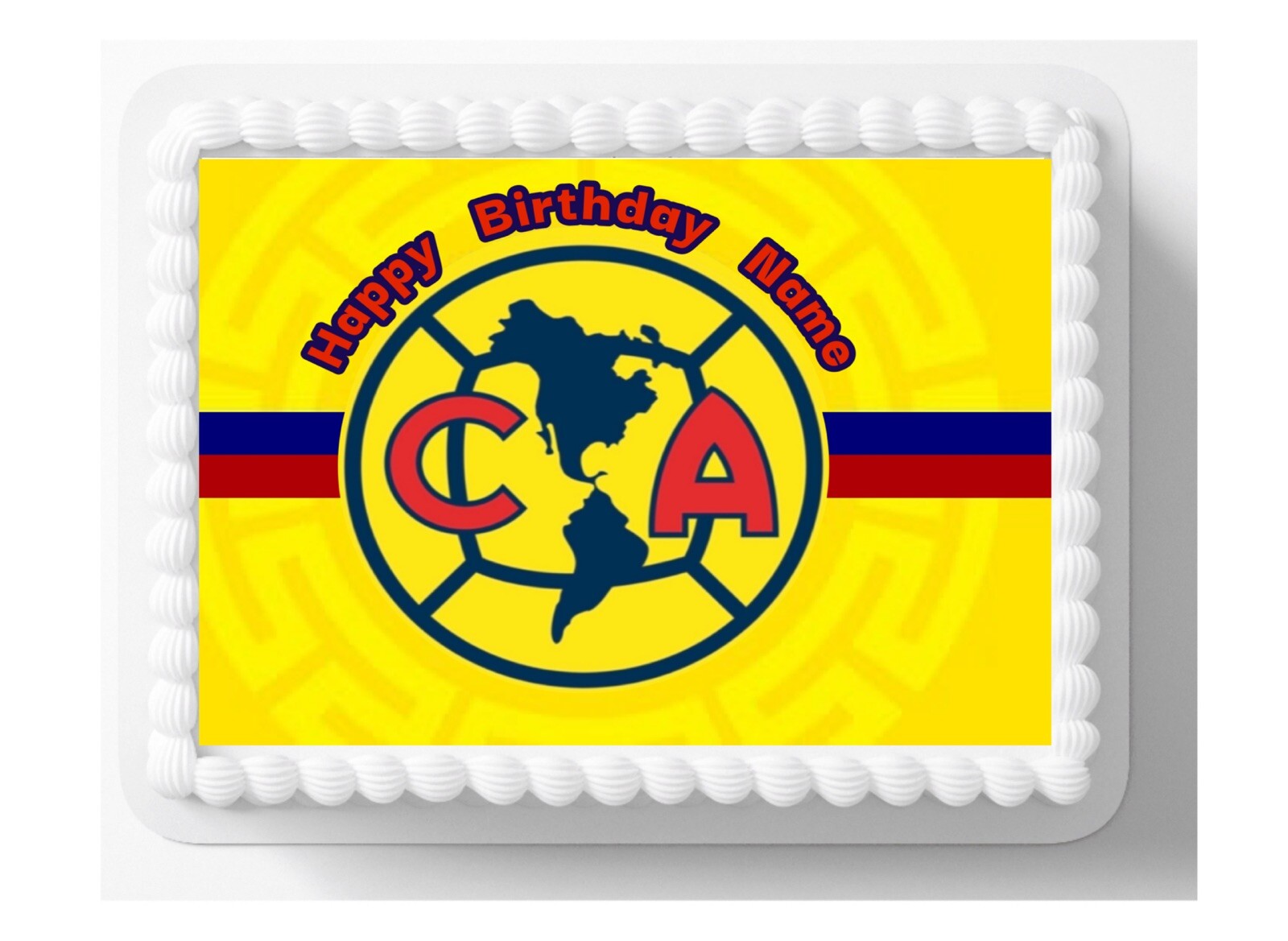 Club America Edible Image Topper For Birthday Cake 1/4 Sheet Cake 8”x10”