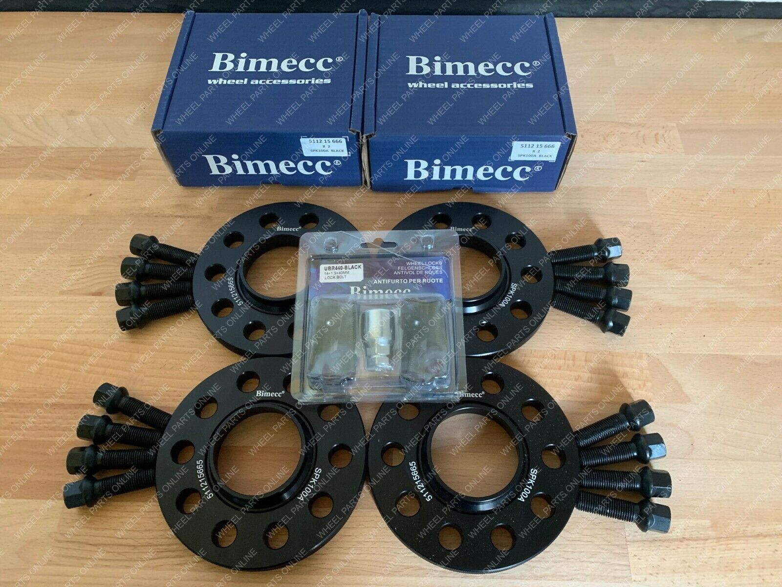 Audi A4 A5 A6 Bimecc Black Alloy Wheel Spacers 5x112 66.6 15mm x 4 (R)