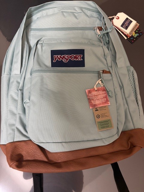 jansport cool student backpack black ,navy light blue color