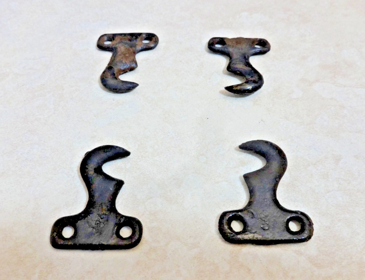 Vintage Singer Sewing Machine Treadle Cabinet CAST IRON MOUNTING HARDWARE HOOKS