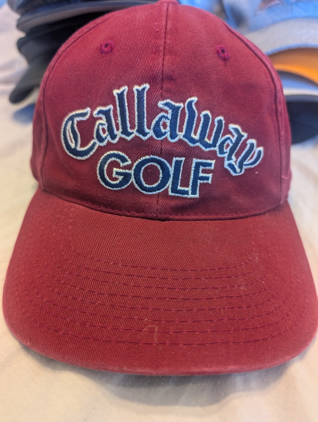 Vintage Callaway Golf Hat Cap Men Strap-back Red Twill T21