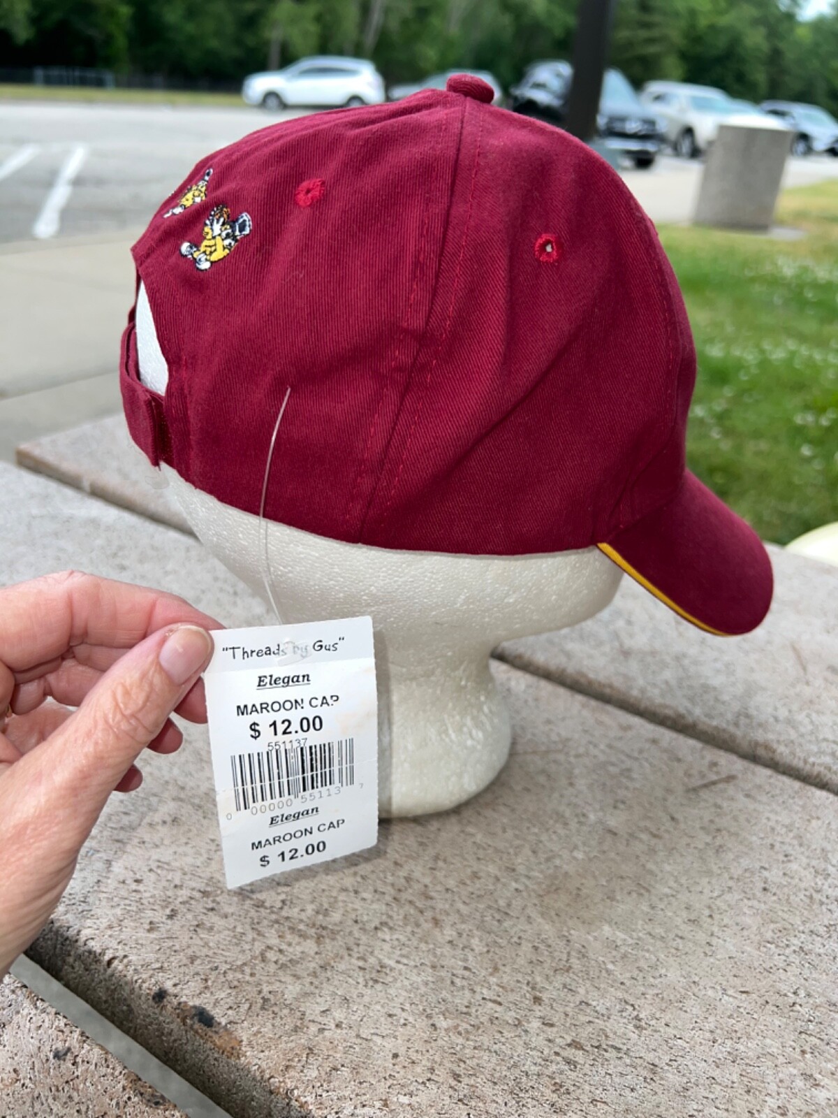Gus Macker Basketball Maroon Yellow/Orange Black Hat Cap Hook Loop embroidered