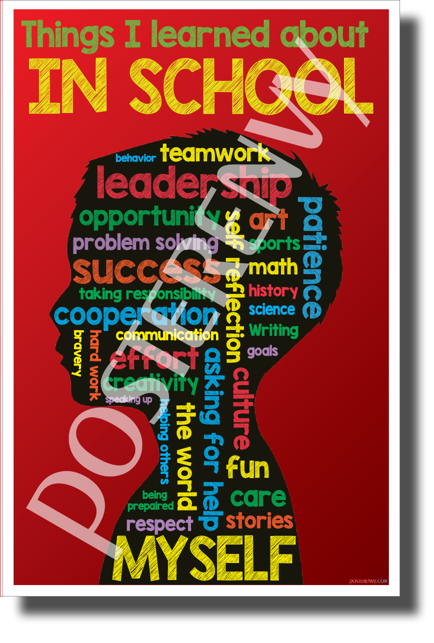 Things I Learned in School (red) - NEW Motivational POSTER (cm1183)
