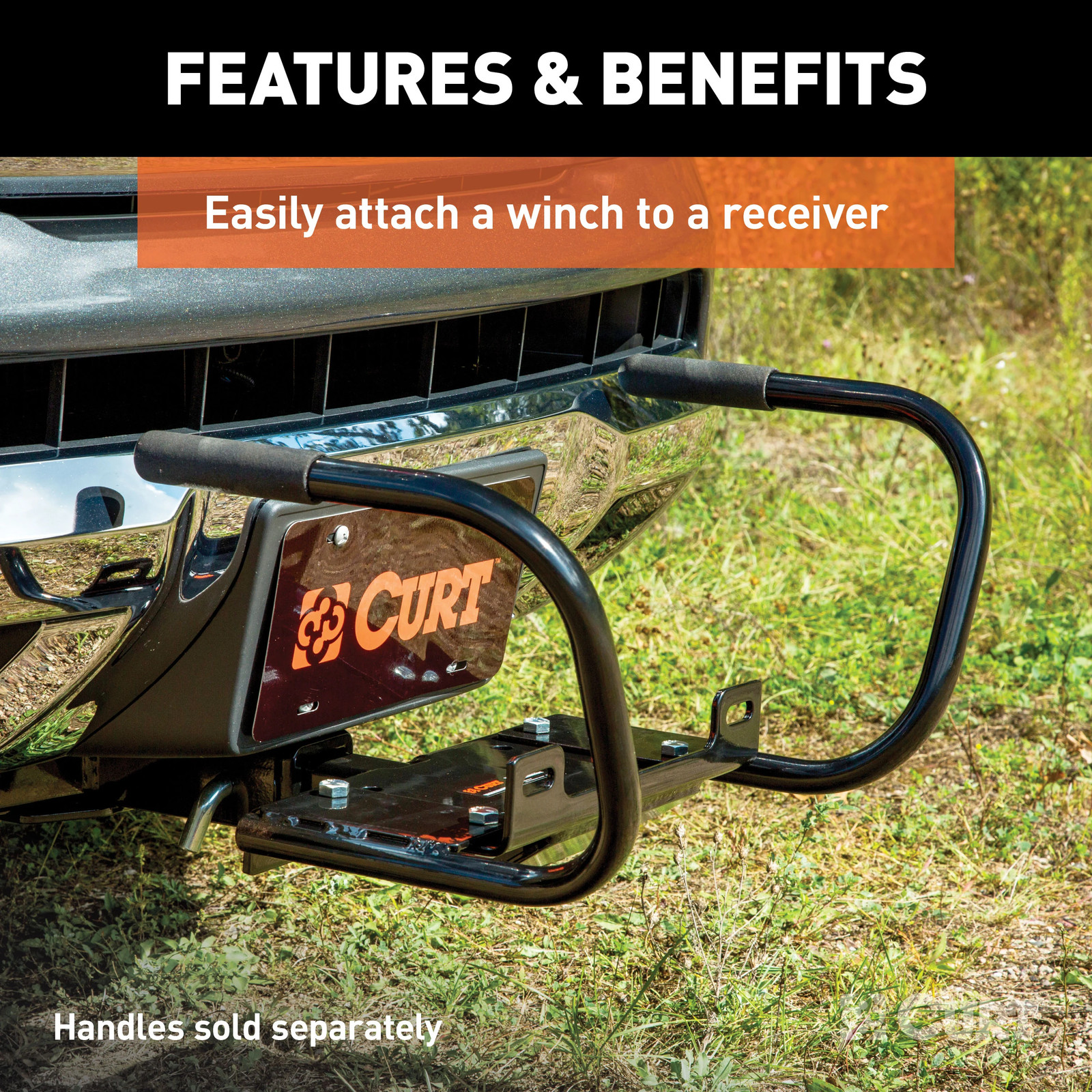 Curt Winch Mount for 2in Receiver Trailer Hitch-Mounted #31010