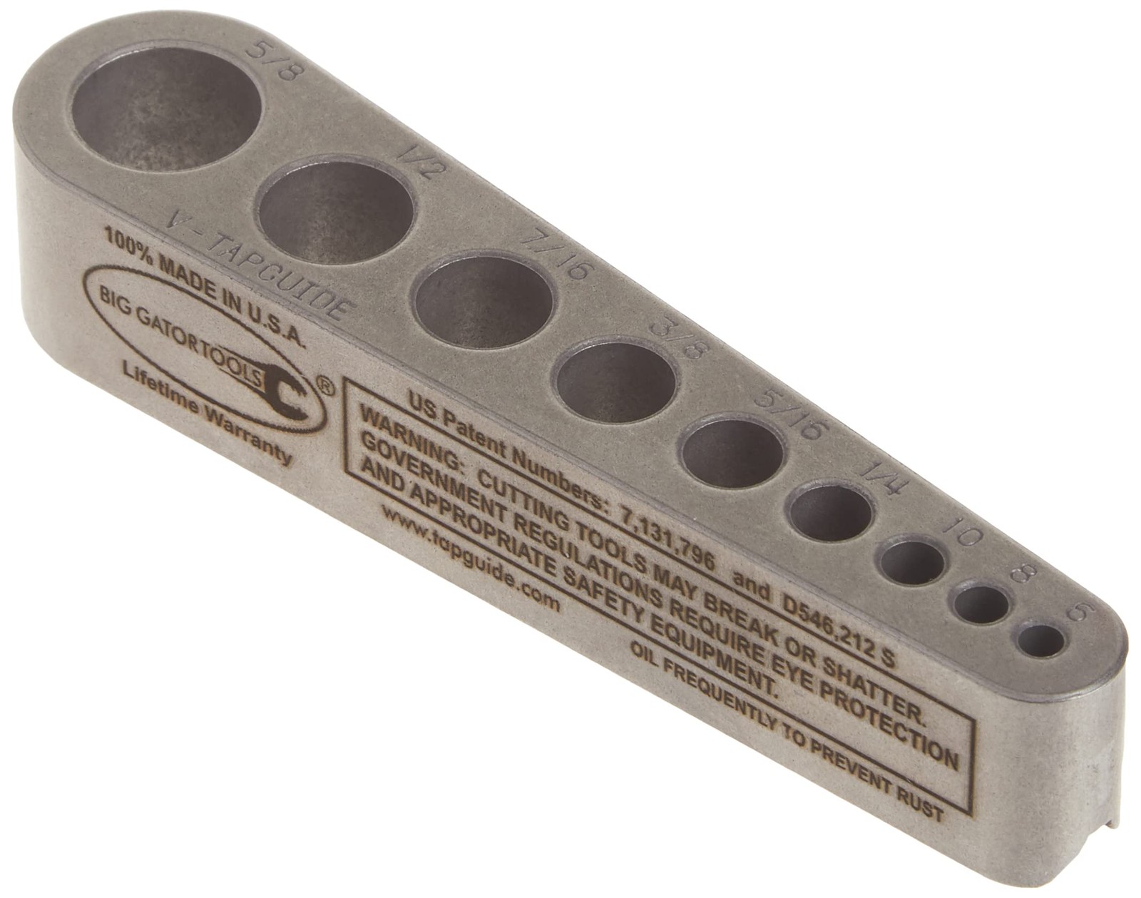 Big Gator Tools V-Tap Guide, Standard Sizes 0-80 to 5/8