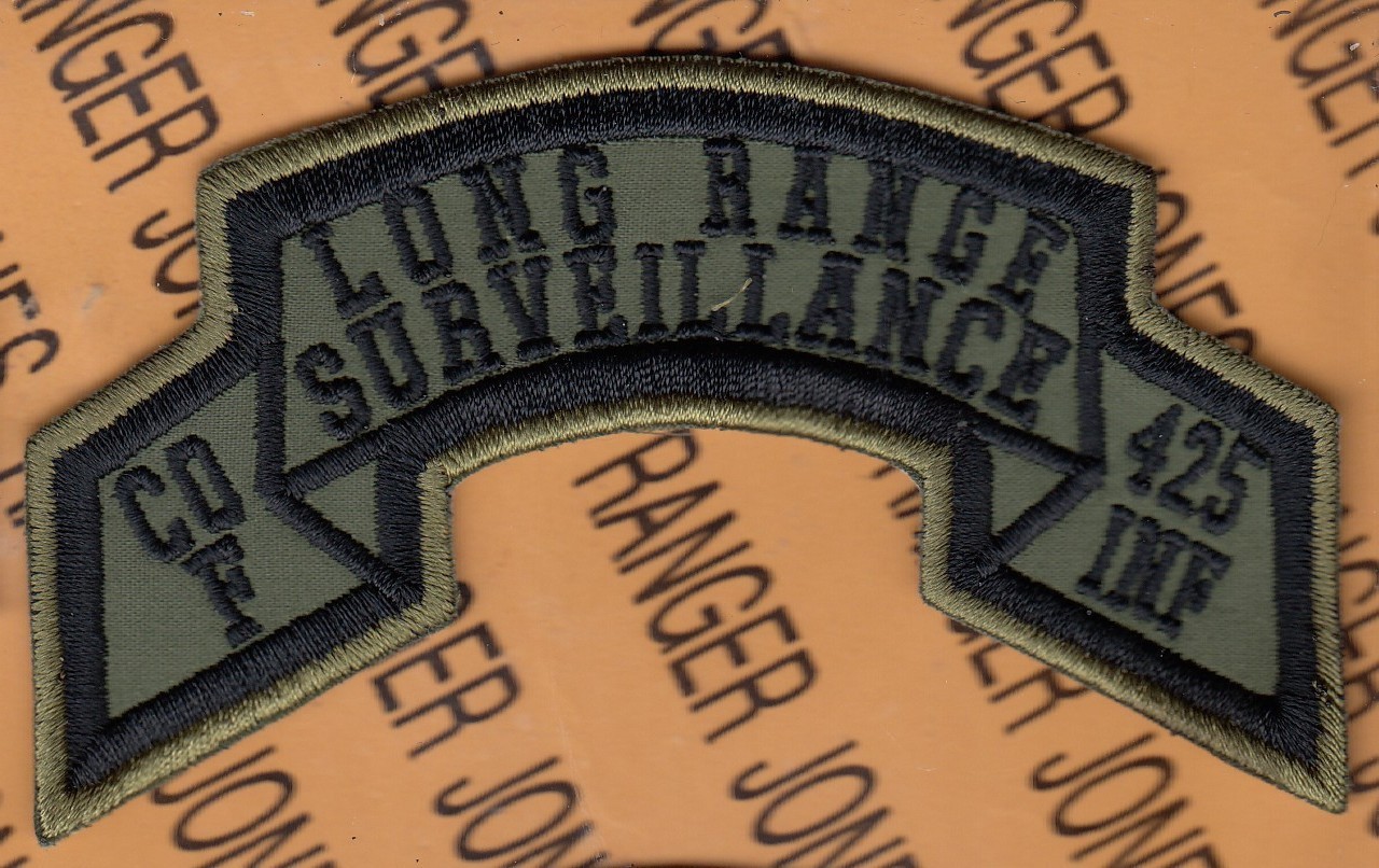 Co F 425 Infantry MI ARNG LRS AIRBORNE RANGER OD Green BDU ~4" scroll patch c/e