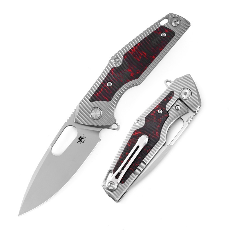 KLAKEN B06-SIGURD EDC Outdoor Folder 14C28N Blade With Titanium & CF Handle