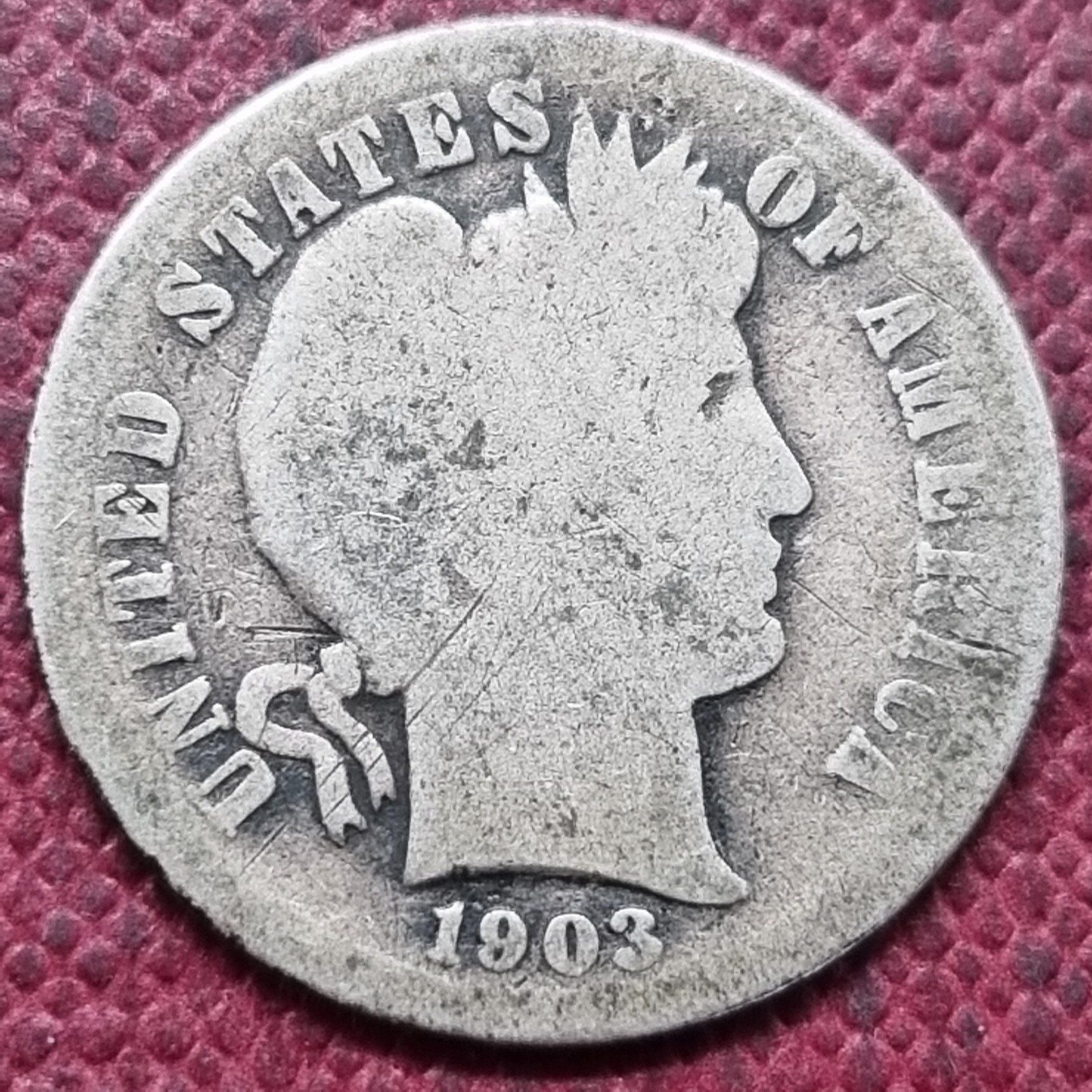 1903 S Barber Dime 10c Circulated #101605
