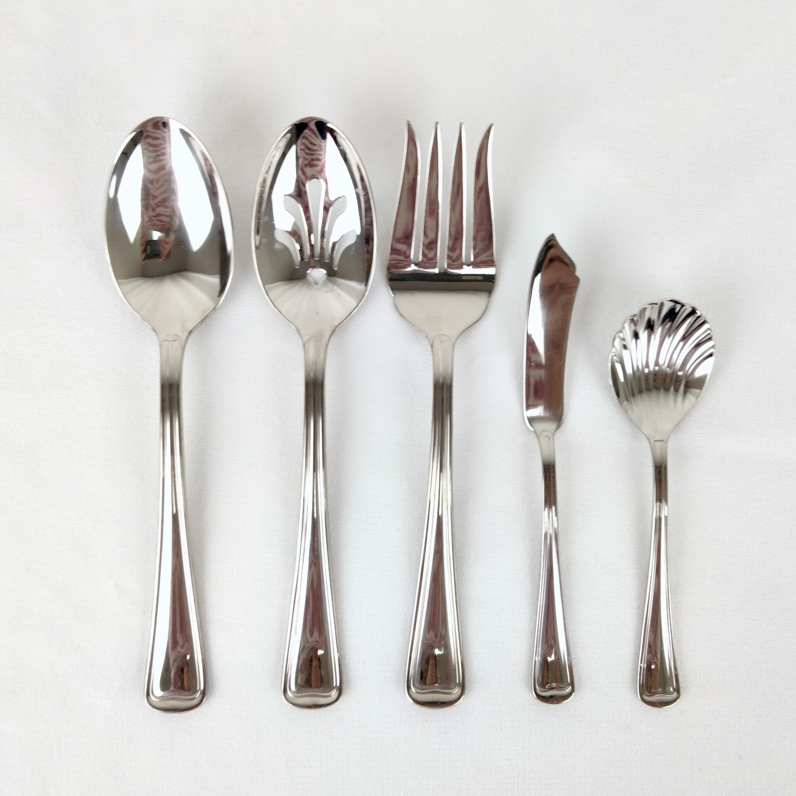 Gorham Monet Stainless 18/8 5 Piece Hostess Set & Pie Server Silver Color
