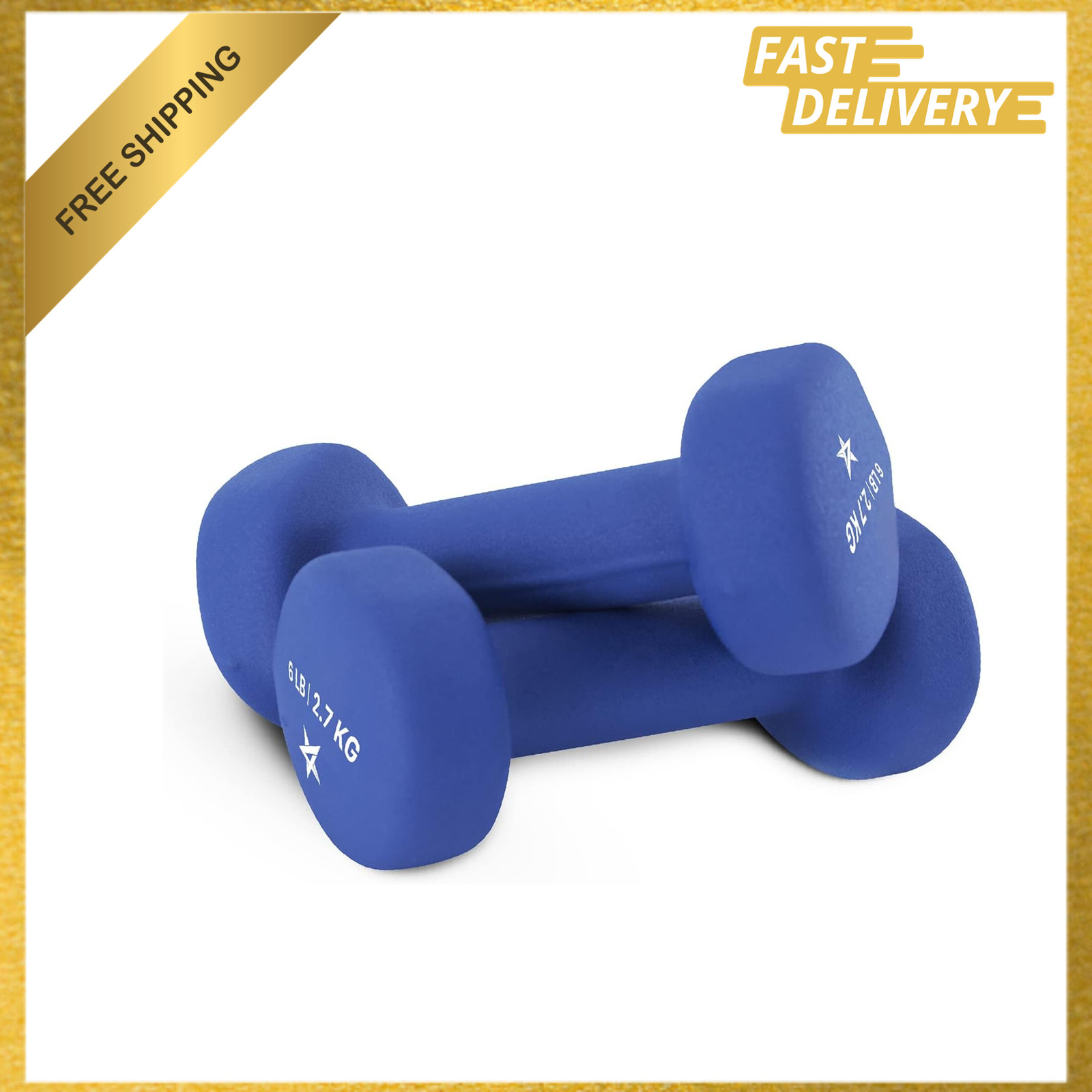 Neoprene Dumbbell Hand Weight Sets of 2, Multiple Weights, 15 Colors, Anti Roll