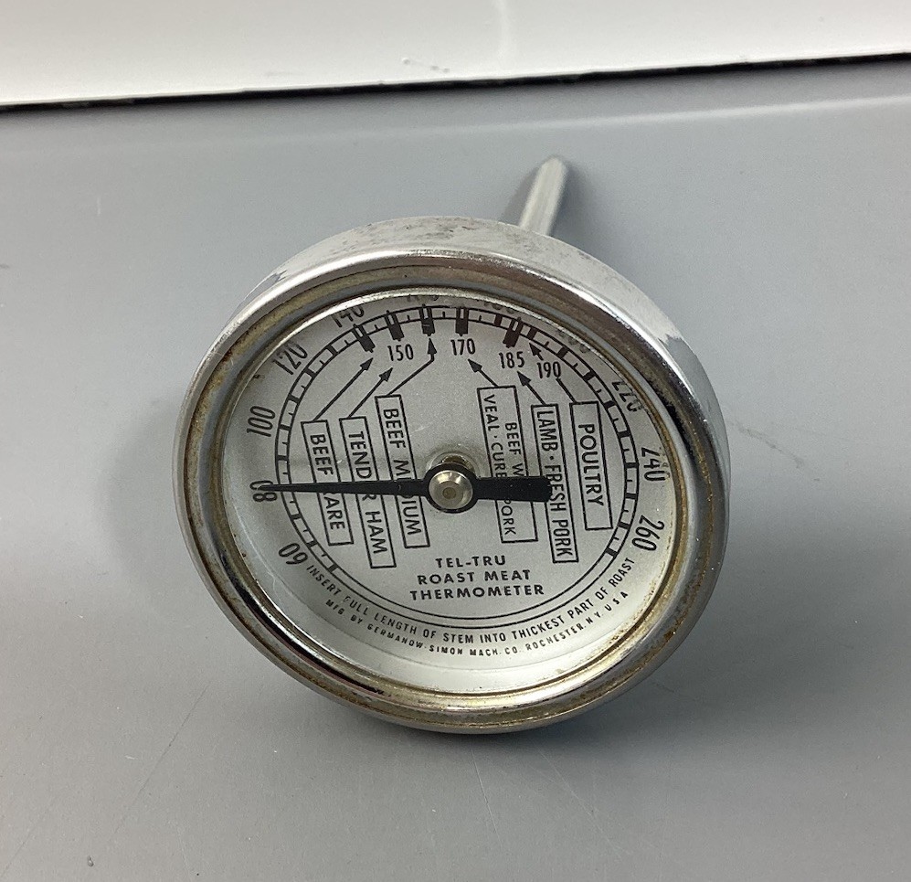Vintage Germanow Simon Tel-Tru Analog Roast Meat Thermometer