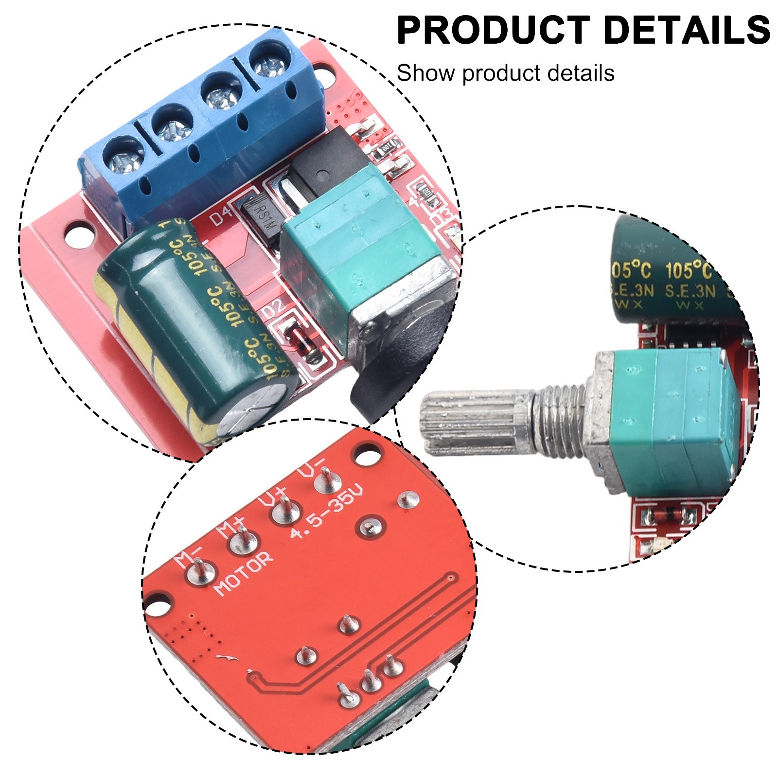 Advanced Control Switch for DC Motor Compact Design Adjustable Output