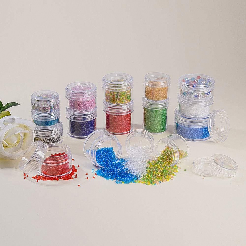 1box Plastic Bead Containers Column Clear 5.6x3.4cm Capacity: 50ml