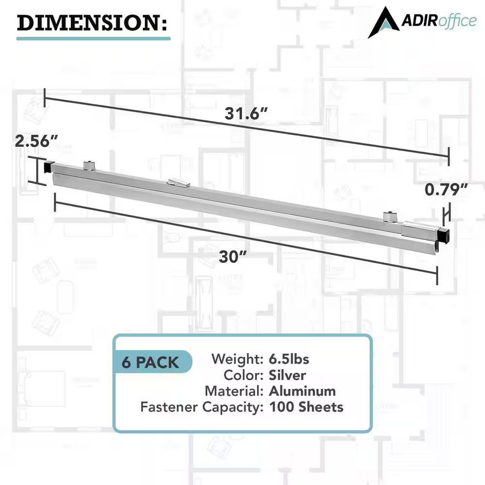 30 In. Aluminum Blueprint Hanging Clamps (6-Pack)