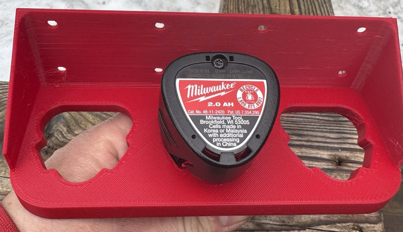 Milwaukee M12 Battery Holder Wall Mount  3 batterys
