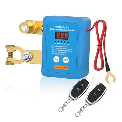 Kill Switch for Car 12V 240A Remote Battery Disconnect Led Voltage Display