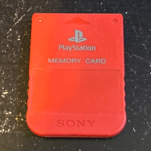 Candy Blood Red Playstation 1 Official Sony Brand USA Memory Card Rare Color