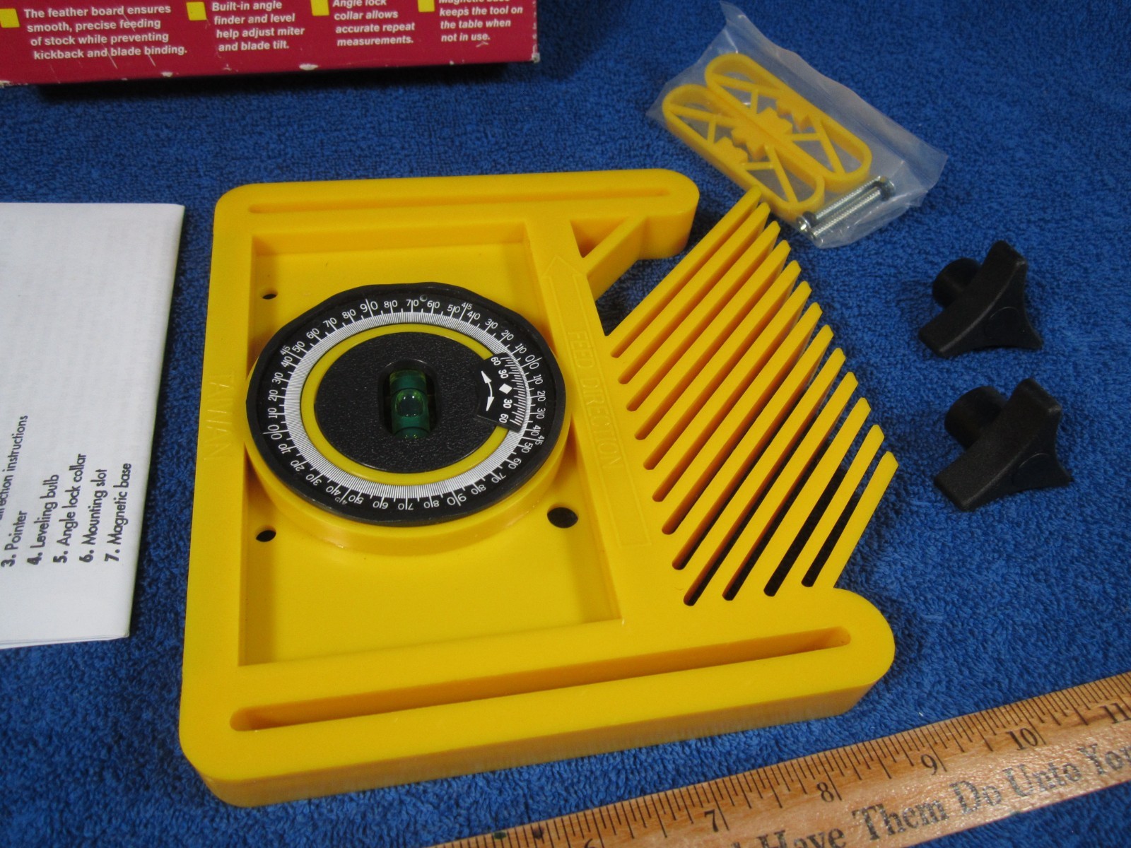 Chicago Tools Feather Board with Angle Finder Miter Guide For Table Saw NIB