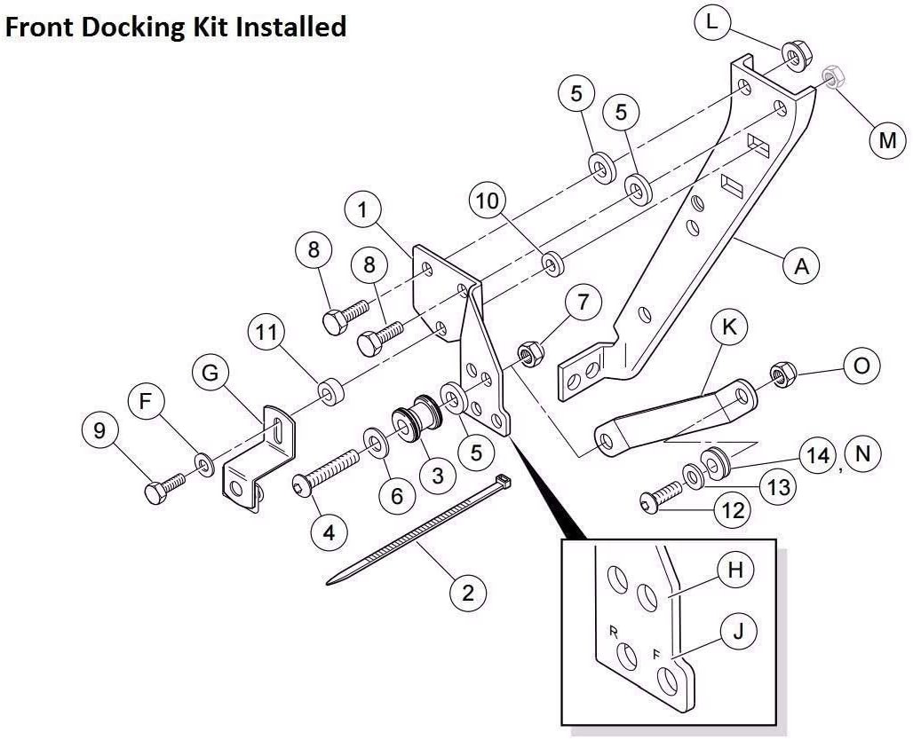 Removable docking hardware kit compatible with Harley touring bikes