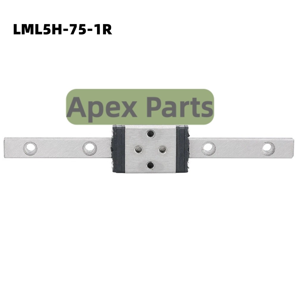 Miniature Linear Guide Rail Lengthen Slider Block Carriage CNC Parts LML5H-75-1R