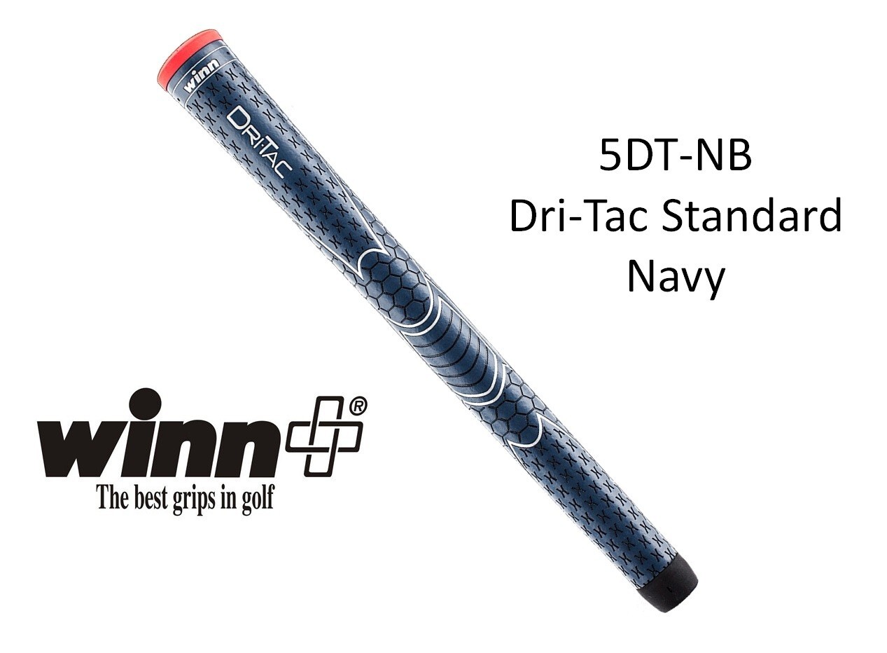 Set of 10 Winn Dri-tac Standard Size, Navy, Golf Grips 5DT-NB