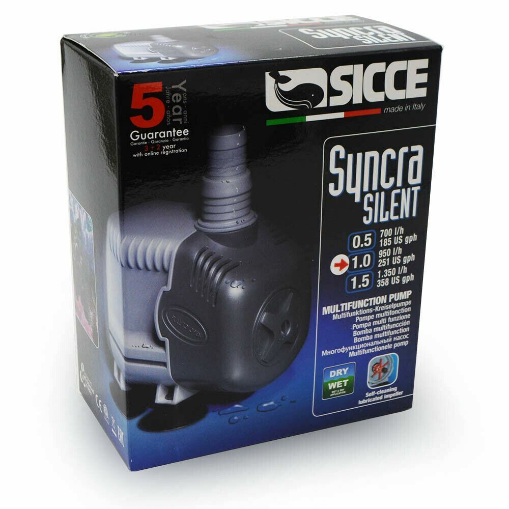 Syncra "Silent" Pump Model 1.0 (251 gph) 5 ft. Head - Sicce
