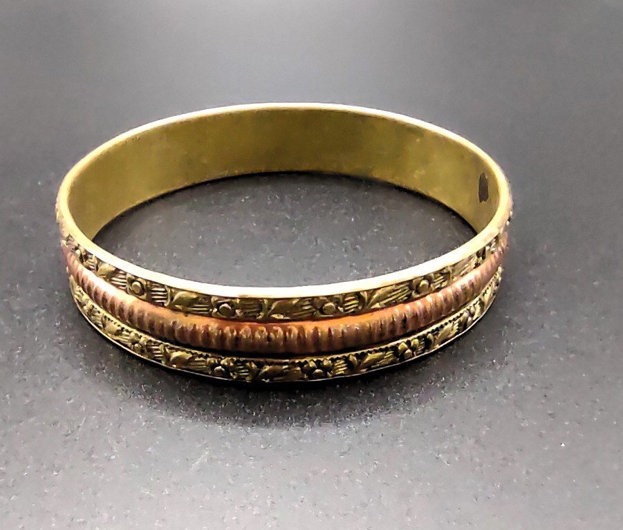 DECORATIVE BRASS BRACELET Bangle 8"