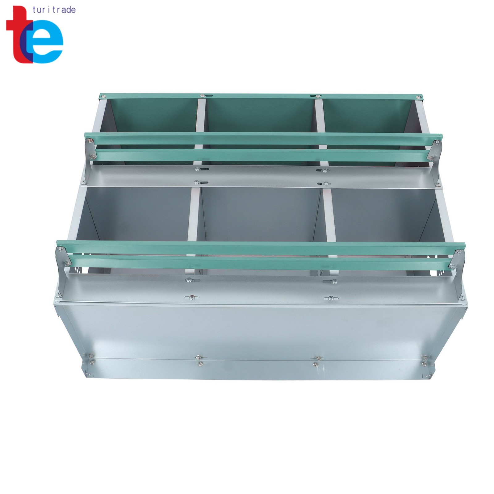 Sturdy Chicken Nesting Boxes - 6 Compartment Metal Poultry Nest Box Wall Mount