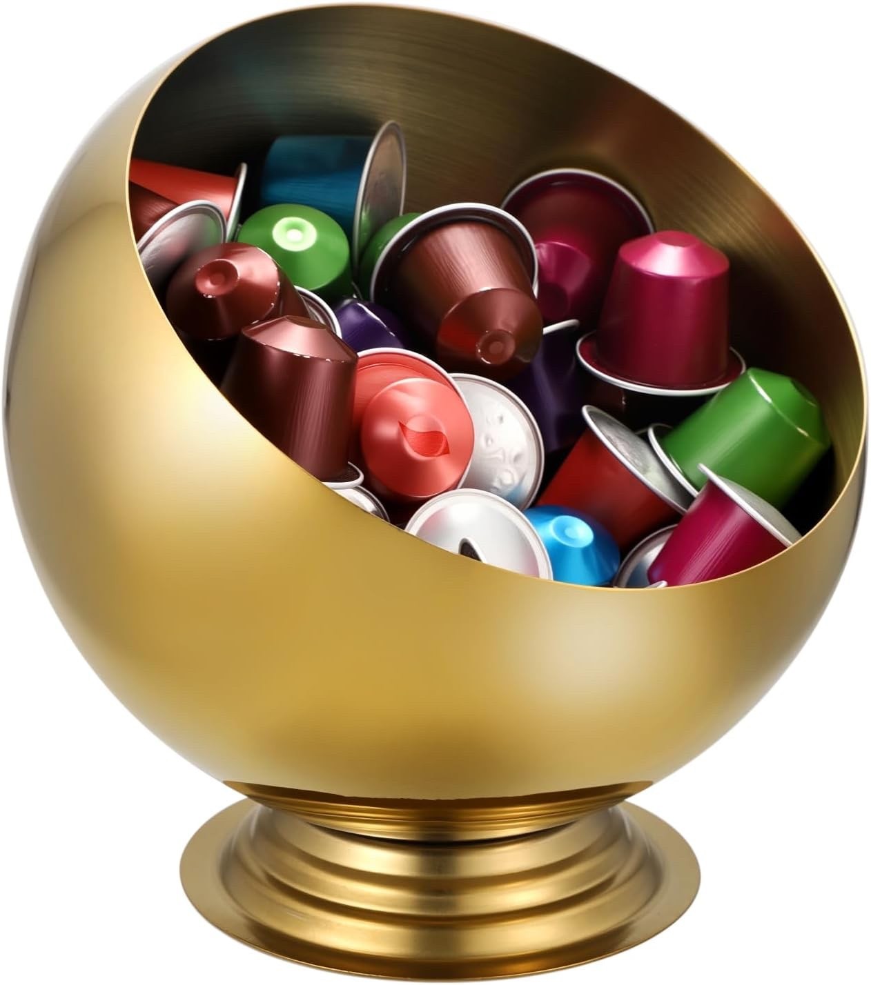 ELLDOO Coffee Pod Holder, Gold Metal Coffee Pod Storage for K Cup Nespresso Vert
