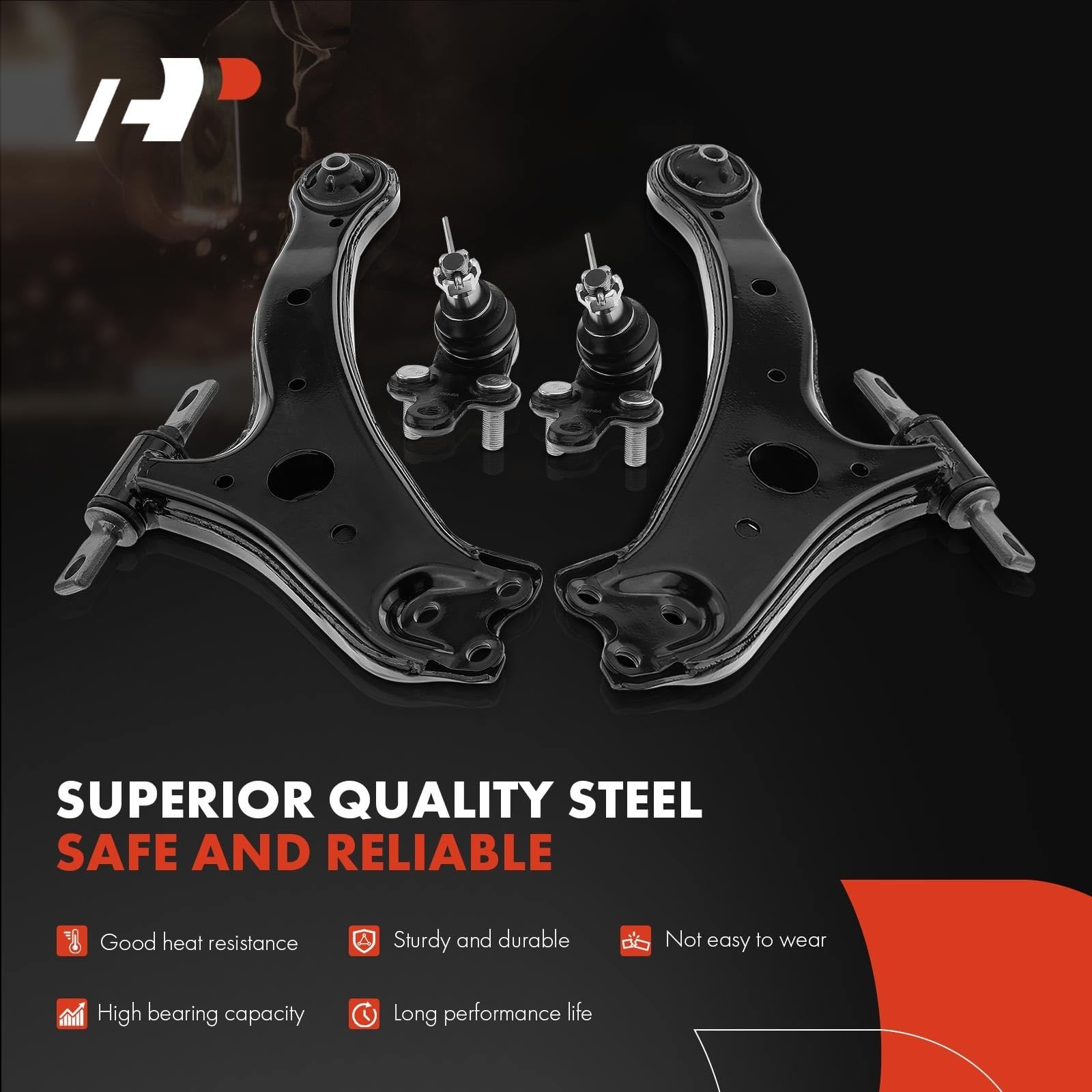 A-Premium 4Pcs Front Suepnsion Kit, Lower Control Arm, Lower Ball Joint, Comp...