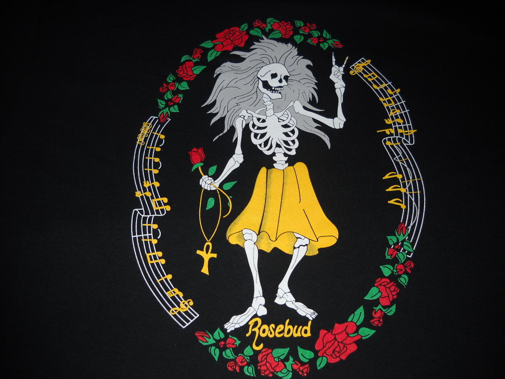 GRATEFUL DEAD JERRY GARCIA GUITAR ROSEBUD CONCERT BLACK L/S T-SHIRT-SMALL-S-NEW