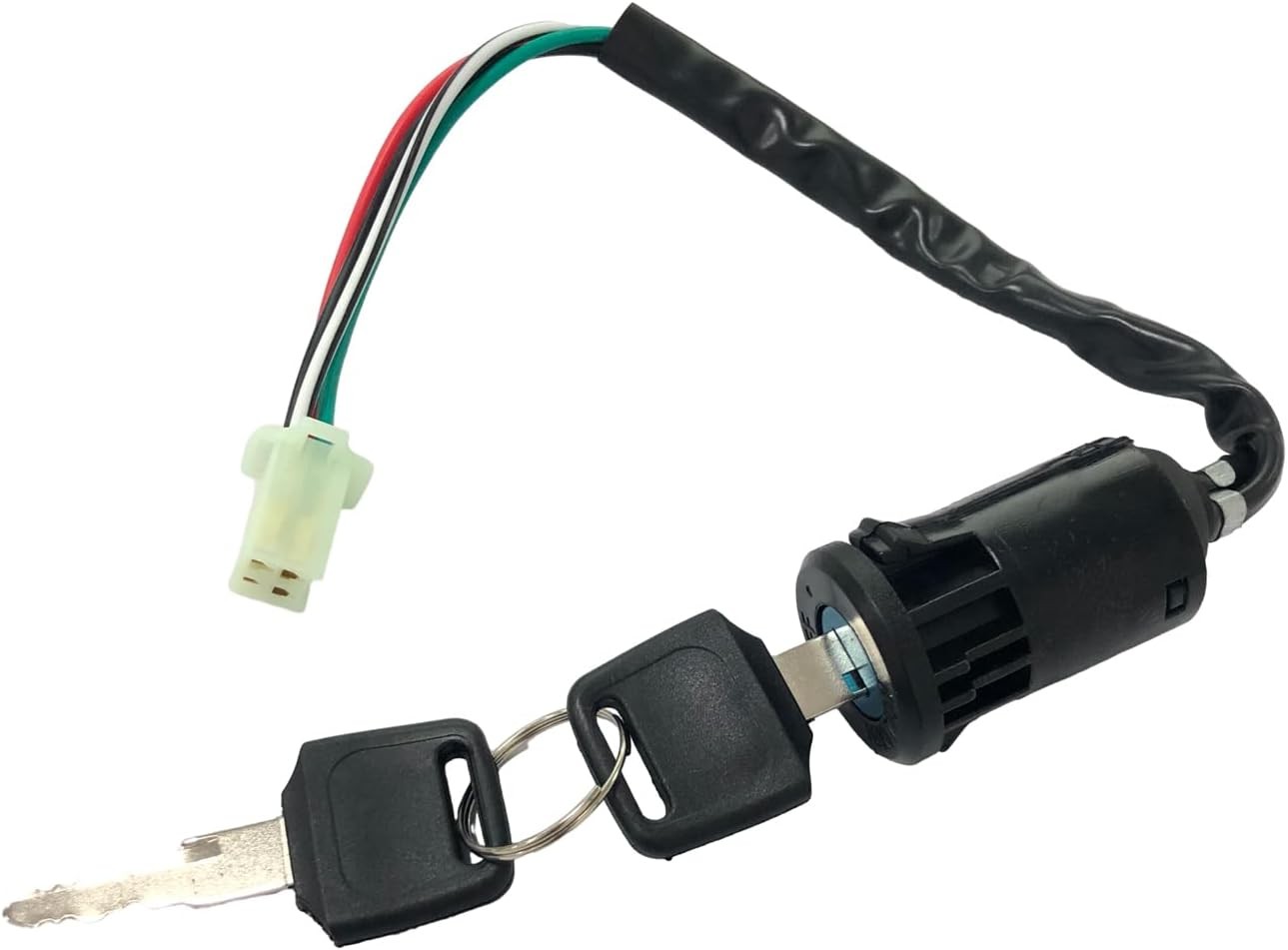 Motorcycle Ignition Switch, 4 Wire Pin Ignition Switch with 2 Keys Color: 1 PC