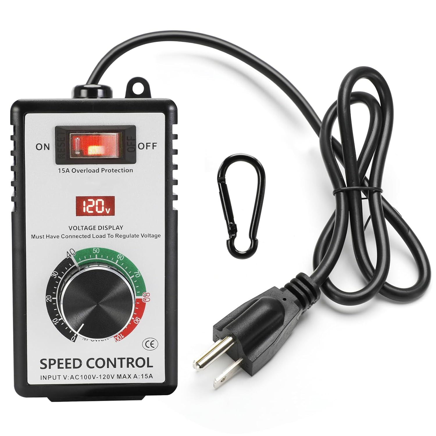 AC Motor Speed Controller 100V-120V 15A Max Variable Fan Speed Controller, Elect