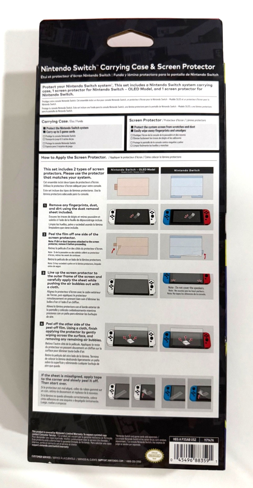 NEW Nintendo Switch Splatoon 3 Edition Carrying Case & Screen Protector