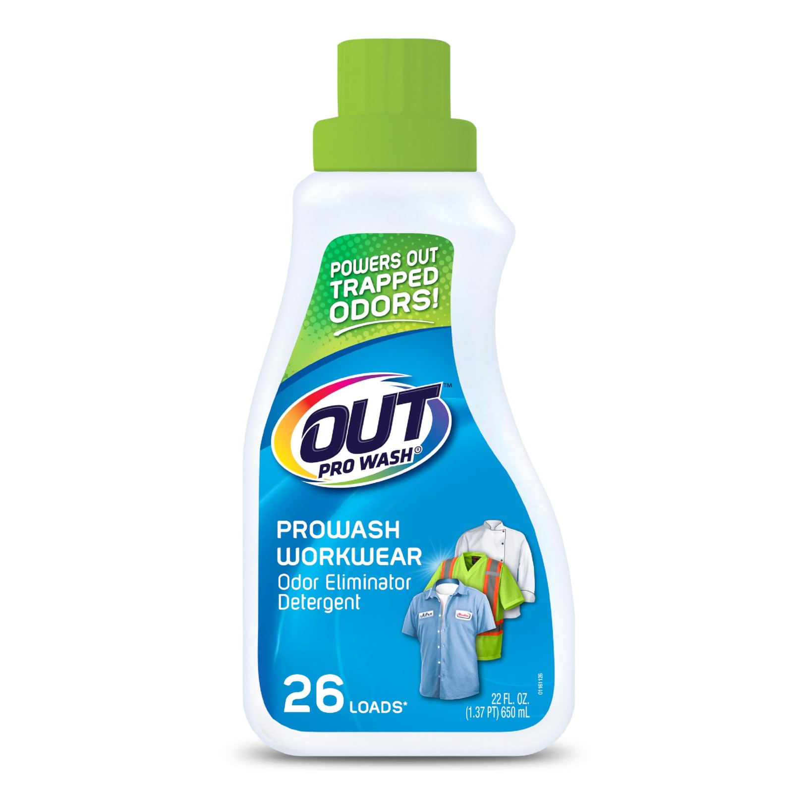 OUT ProWash Workwear Stain Remover Laundry Detergent and Odor Eliminator, Gre...