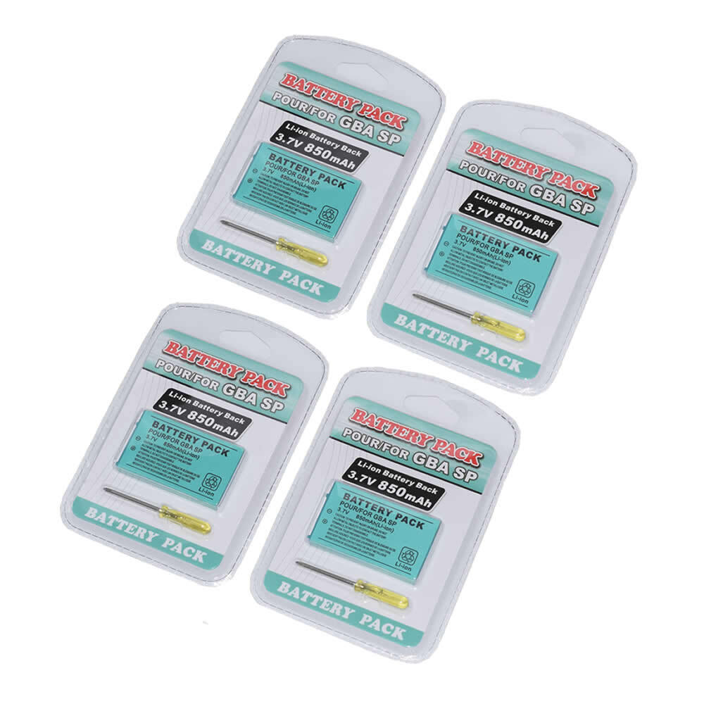 For Gameboy Advance SP Battery Rechargeable 850mAh Nintendo Game Boy GBA 4PACK