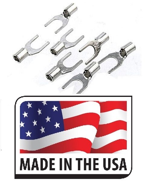 Hi Temp (50 pc) 22-18 Ga #6 Fork Spade Connector 900°F Made in USA 18-22 Gauge