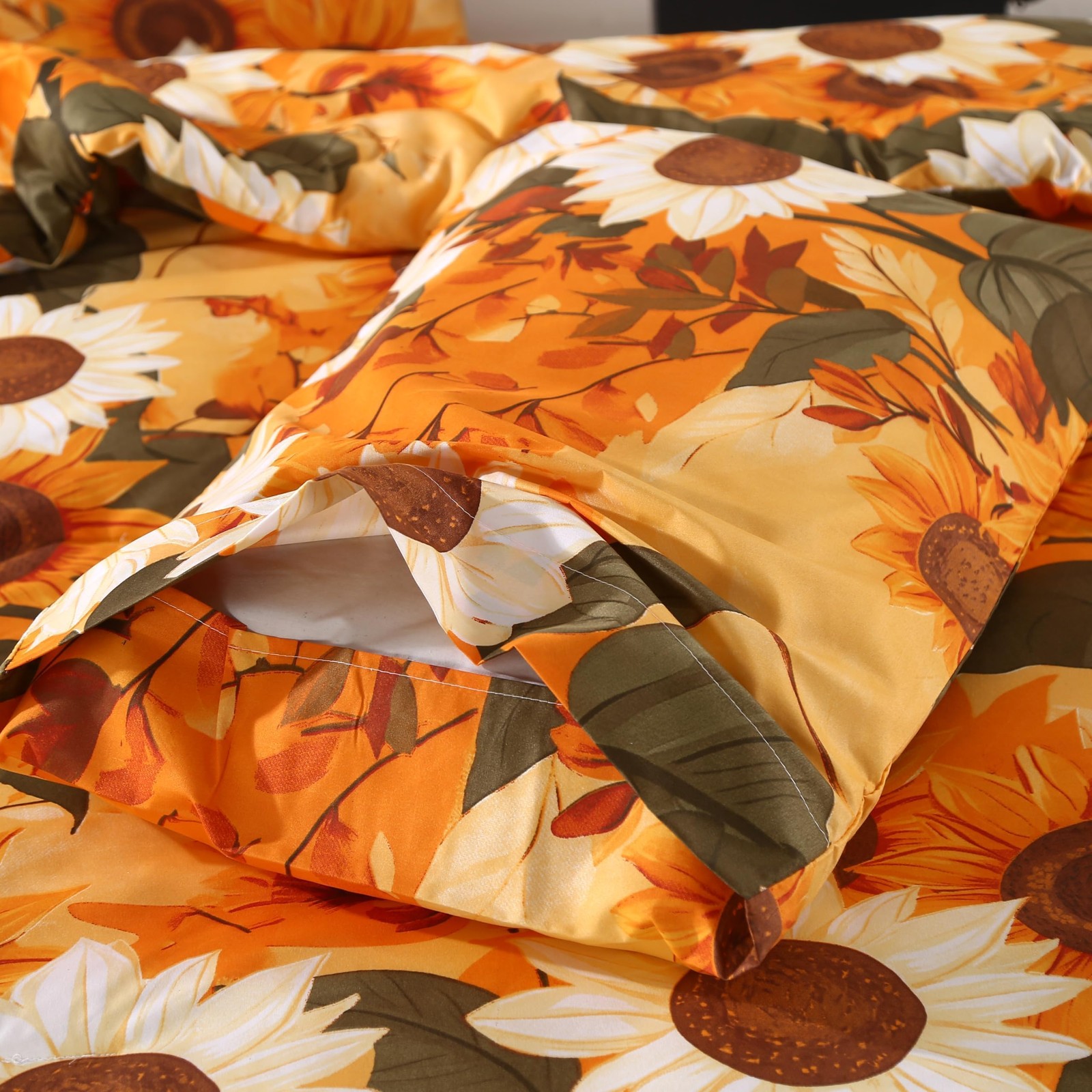 4Pcs Floral Full Size Bed Sheets,Microfiber Floral Bedding Sheet Sets,Boho Ye...