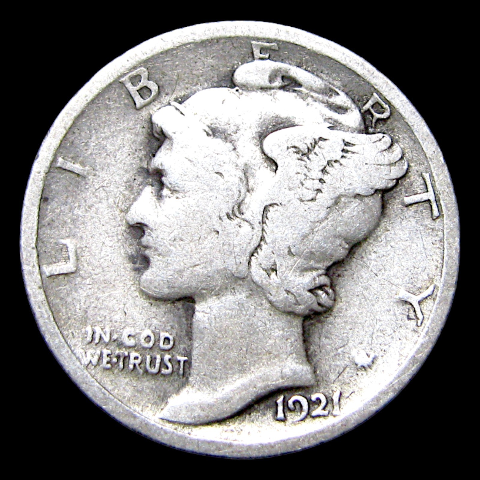 1921 Mercury Dime Silver ---- Nice Coin ---- #370U
