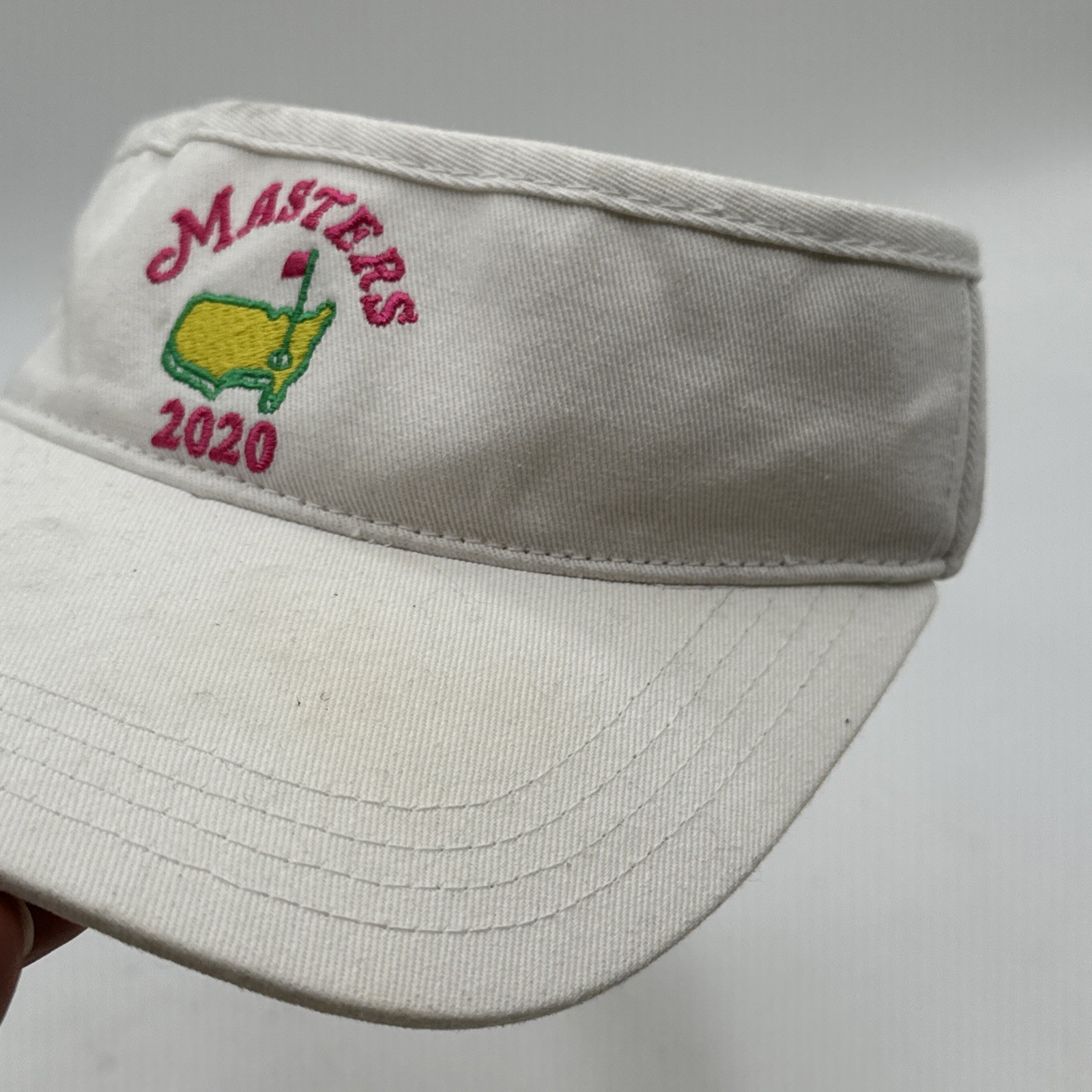 Masters 2020 Golf Visor White Pink Embroidered Adjustable American Needle