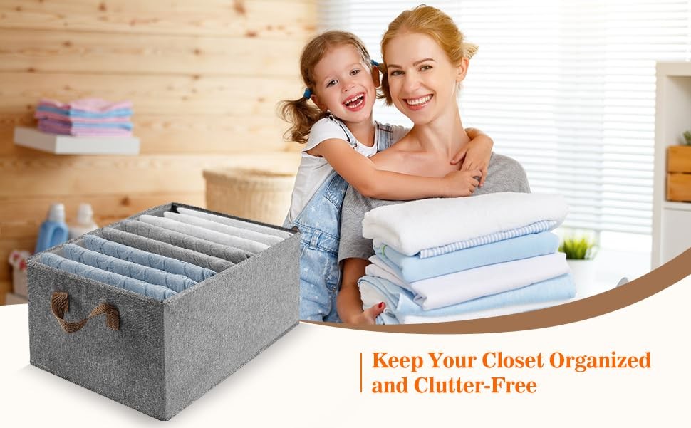 10 Pack Large Capacity Storage Bins Closet Organizer System, Sturdy Foldable ...